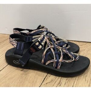 Chaco Womens Size 9 ZX/3 Classic Sport Sandals Strappy Blue Orange White J105532